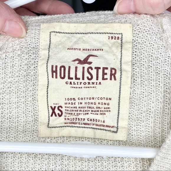 Hollister Oatmeal Cardigan Hooded Sweater XS - Picture 4 of 4